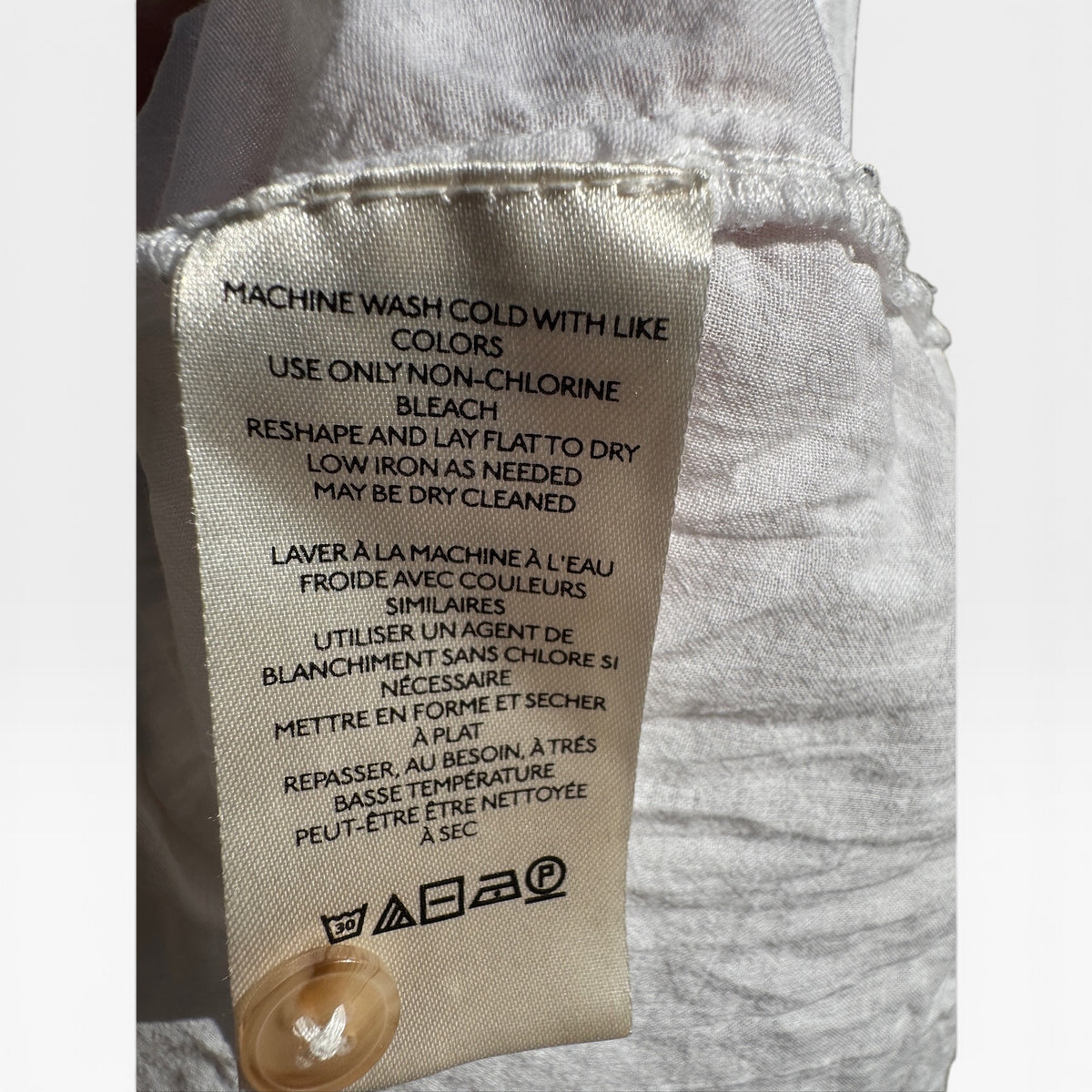 Anthropologie Pilcro Flutter-Sleeve White Babydoll Shirt, 100% Cotton, Size MP