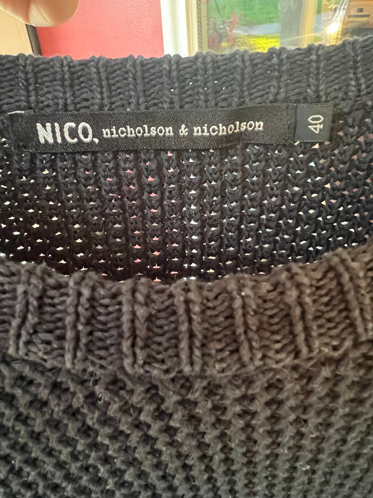 NICO, nicholson & nicholson Cropped Japanese Cotton Knit Sweater, Size 40 (M)