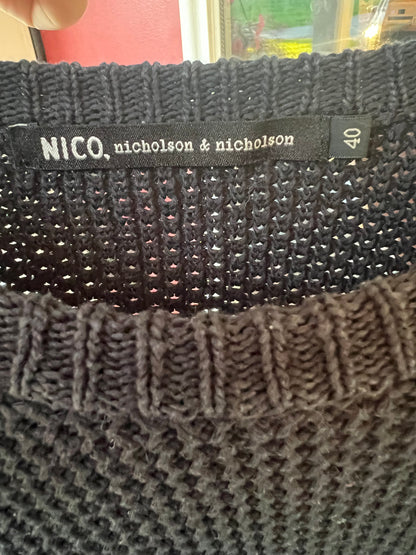NICO, nicholson & nicholson Cropped Japanese Cotton Knit Sweater, Size 40 (M)