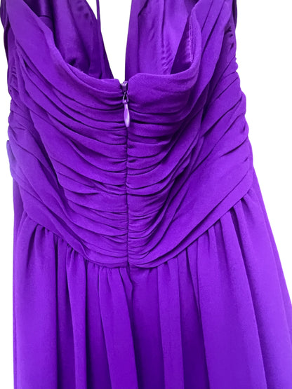 Ralph Lauren Evening Long Purple Halter Dress, Size 12