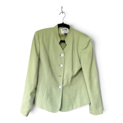 Kasper For ASL Celery Green Two-Piece Vintage 90s Y2K Skirt Suit, Size 8