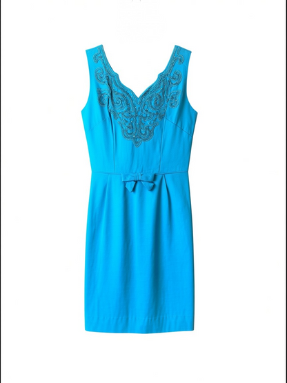 Vintage 1950’s Blue Sleeveless Cocktail Dress, size m