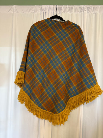 Vintage 60s/70s Fall Plaid Poncho