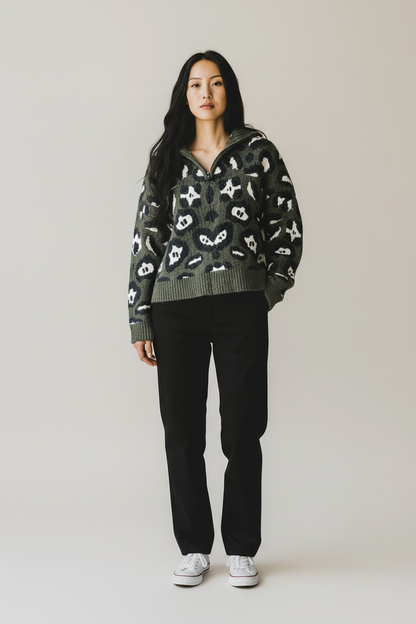 Zadig & Voltaire Cropped Wool Green Sweater, size m/l