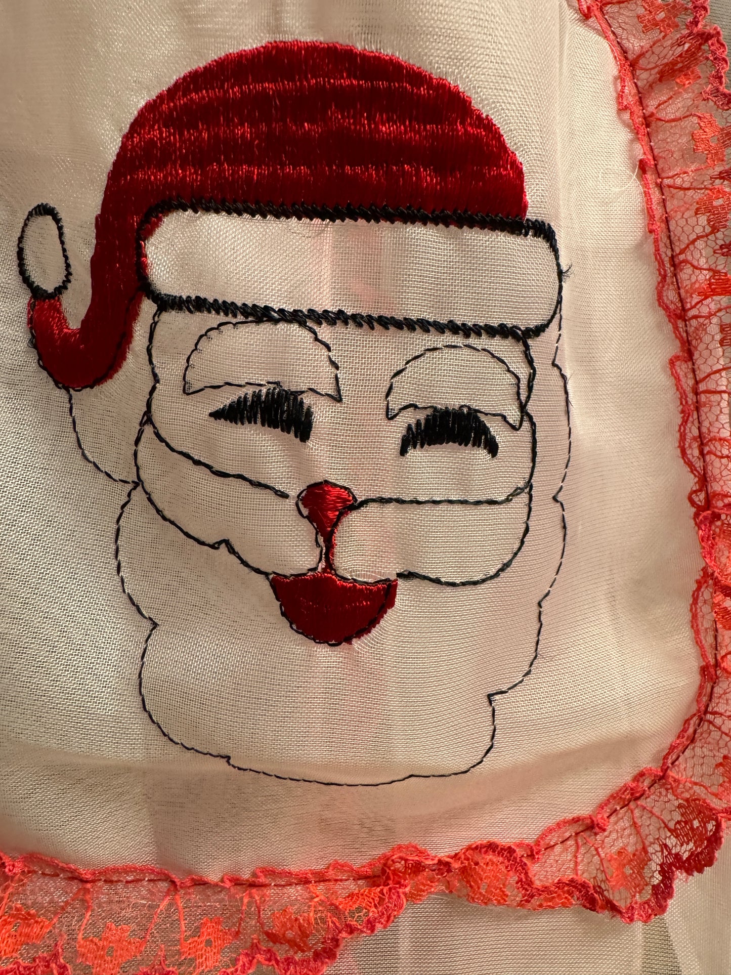 Vintage Pink Santa Christmas Apron
