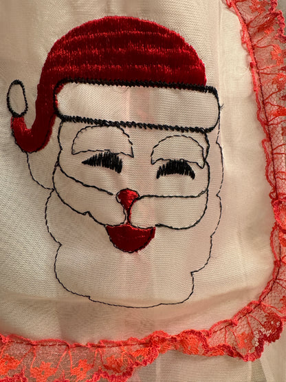 Vintage Pink Santa Christmas Apron