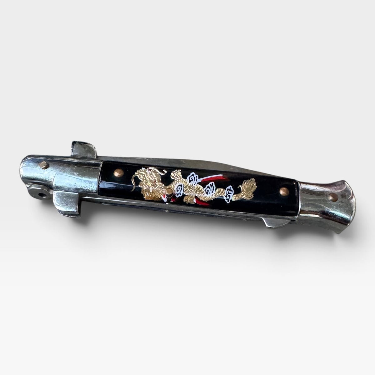 Vintage Japanese Dragon Swinguard Stiletto Pocket Knife