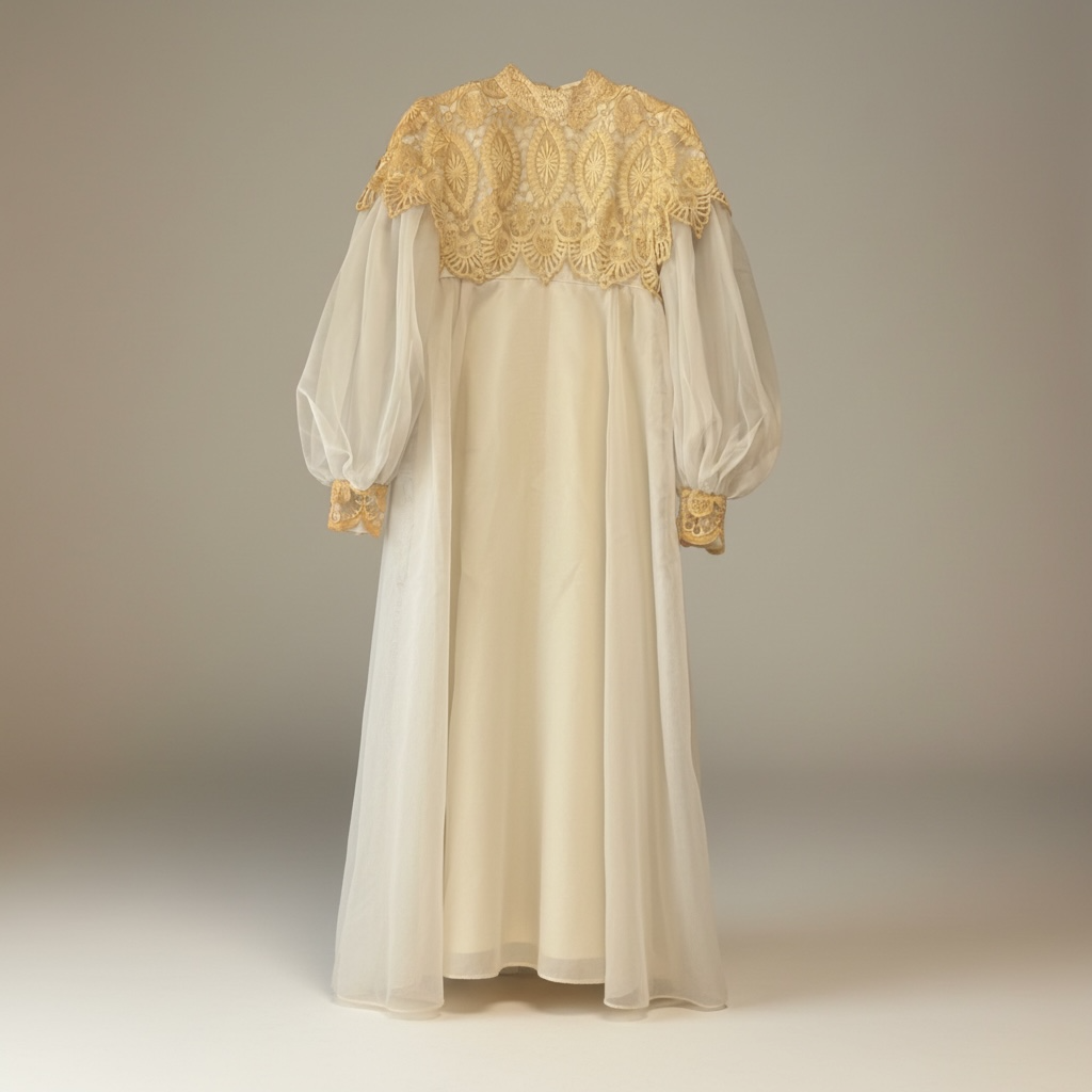 Amazing 1960’s Bohemian Bride Wedding Gown, size s