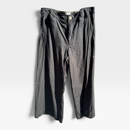 Anthropologie Maeve The Colette Crop Wide-Leg Pants, Black, Size 31P