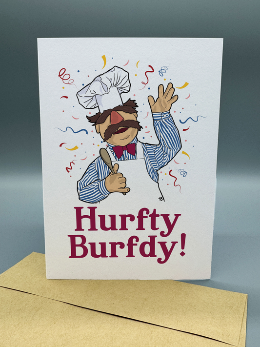 Hurfty Burfdy Card - Swedish Chef - Muppets - Funny Birthday Card