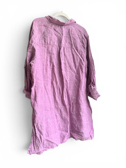 Sigrid Olsen 100% Linen Lavender Button Up Camp Shirt, size 3x