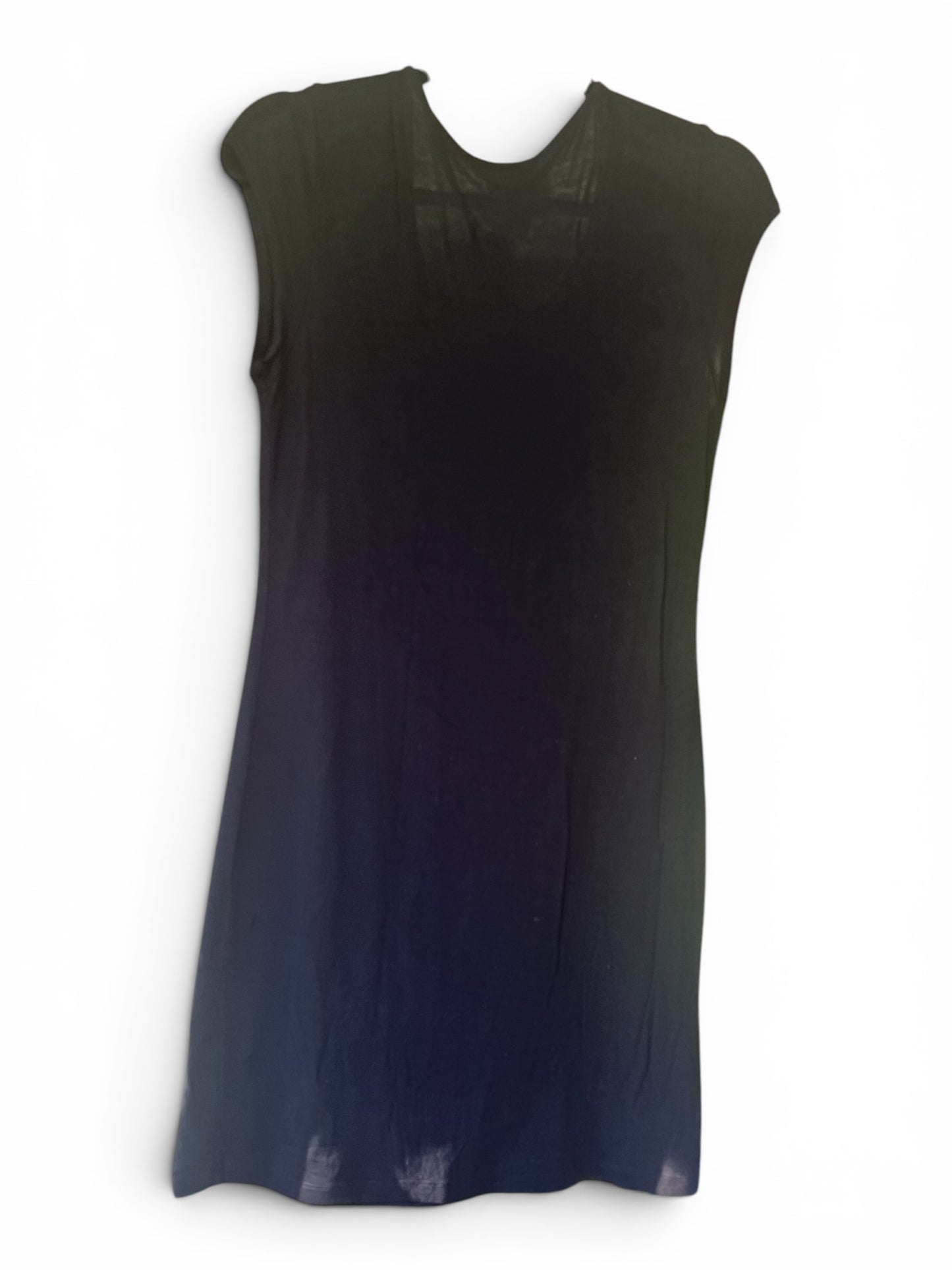 Design History Black T-Shirt Dress With Ruffle, Size S