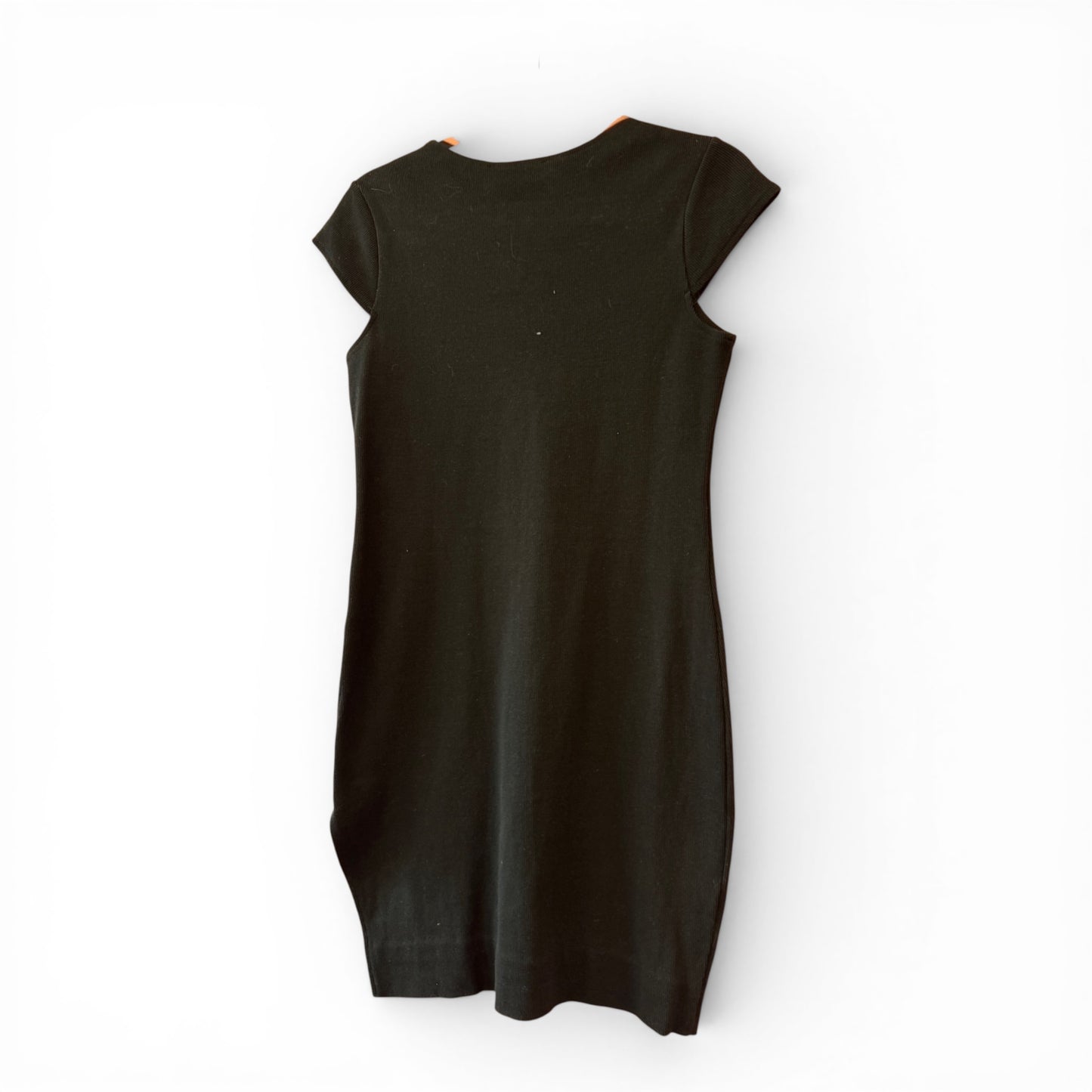Lioness Black Body Con Ribbed Dress, size large