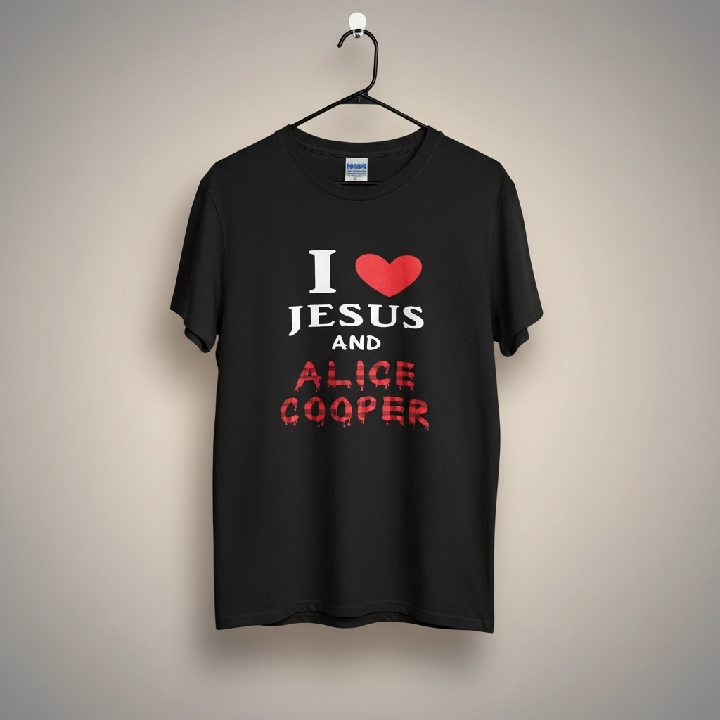 I Love Jesus and Alice Cooper vintage t-shirt size Medium