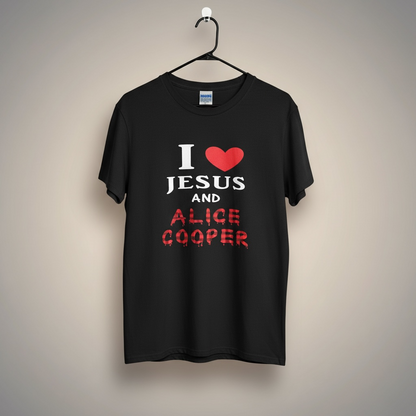 I Love Jesus and Alice Cooper vintage t-shirt size Medium