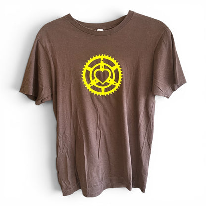 Bicycle Chain Ring T-Shirt, Royal Apparel, Brown, size s