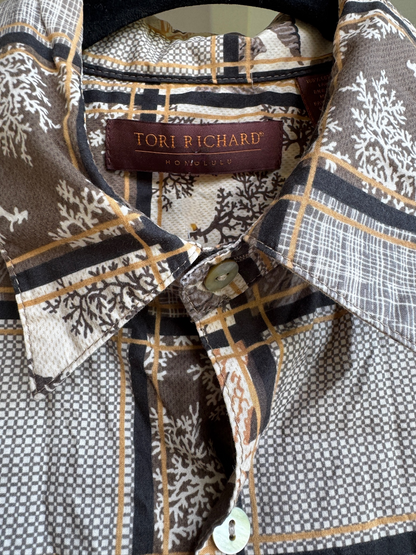 Tori Richard Vintage Men’s Aloha Casual Button Up Shirt, Size L