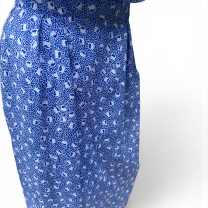 Authentic Vintage 2-Piece Co-Ord All-Over Pattern Skirt & Top 80s, Size S