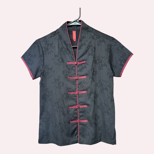 Staud Black/Burgundy Blouse - size small