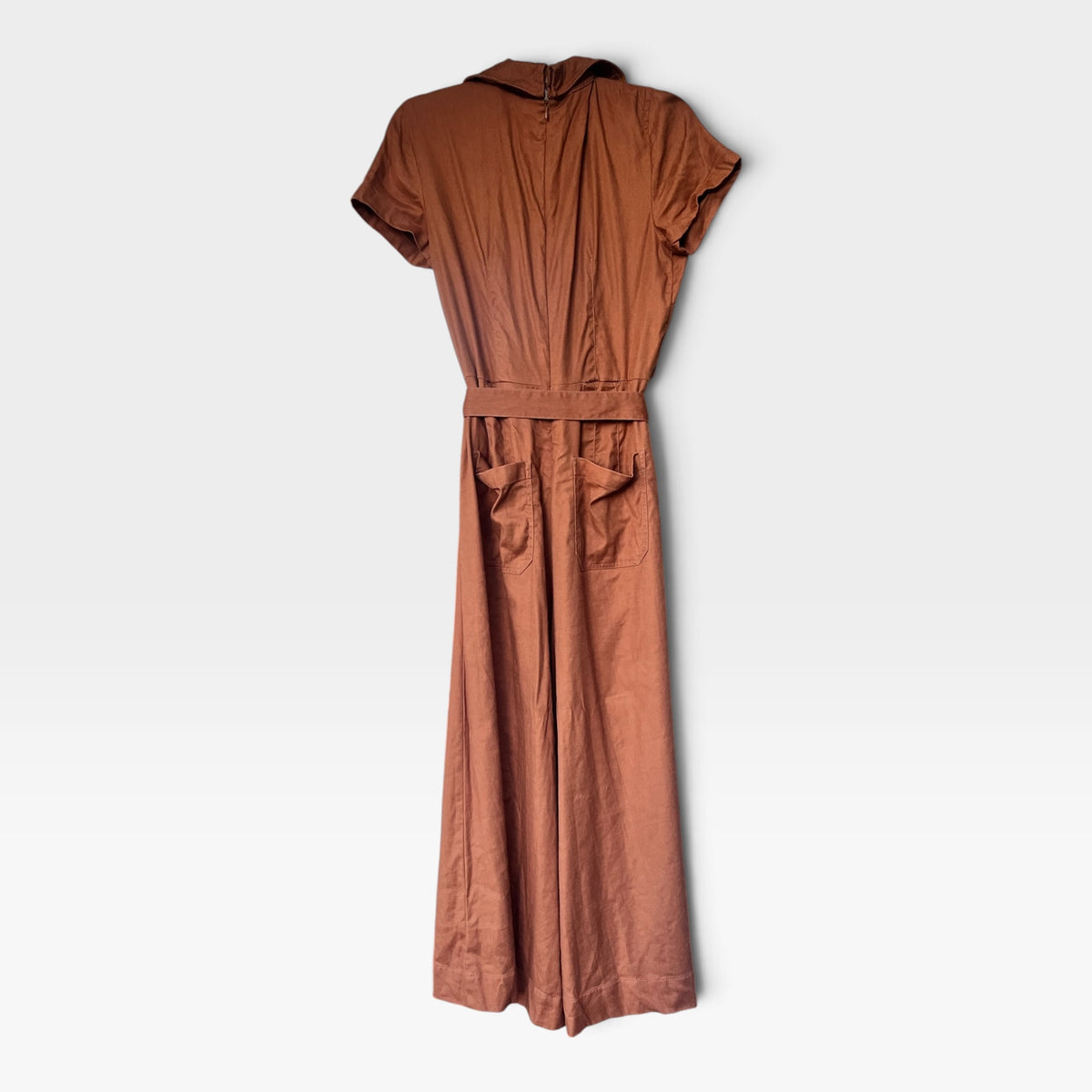 Anthropologie Maeve The Colette Wrap Culotte Jumpsuit - Rust,  Size 10P