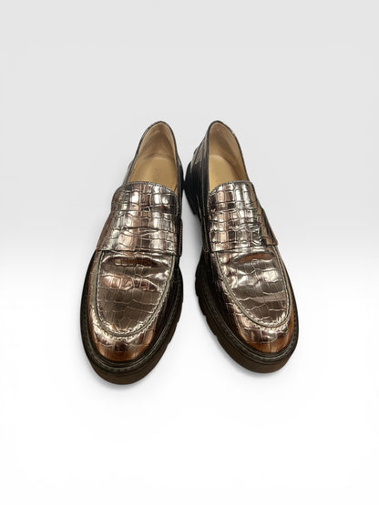 Stuart Weitzman Metallic Loafers size 8.5