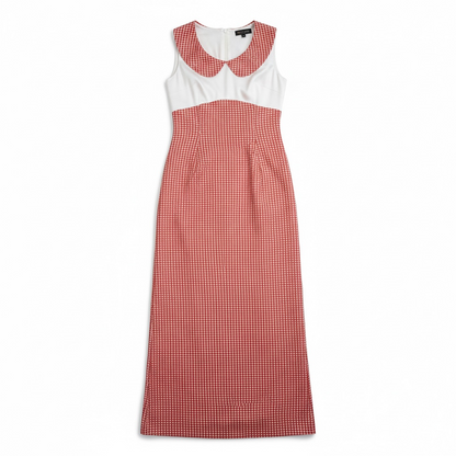 Vintage 60’s/70’s Red Gingham Maxi Dress, sz m