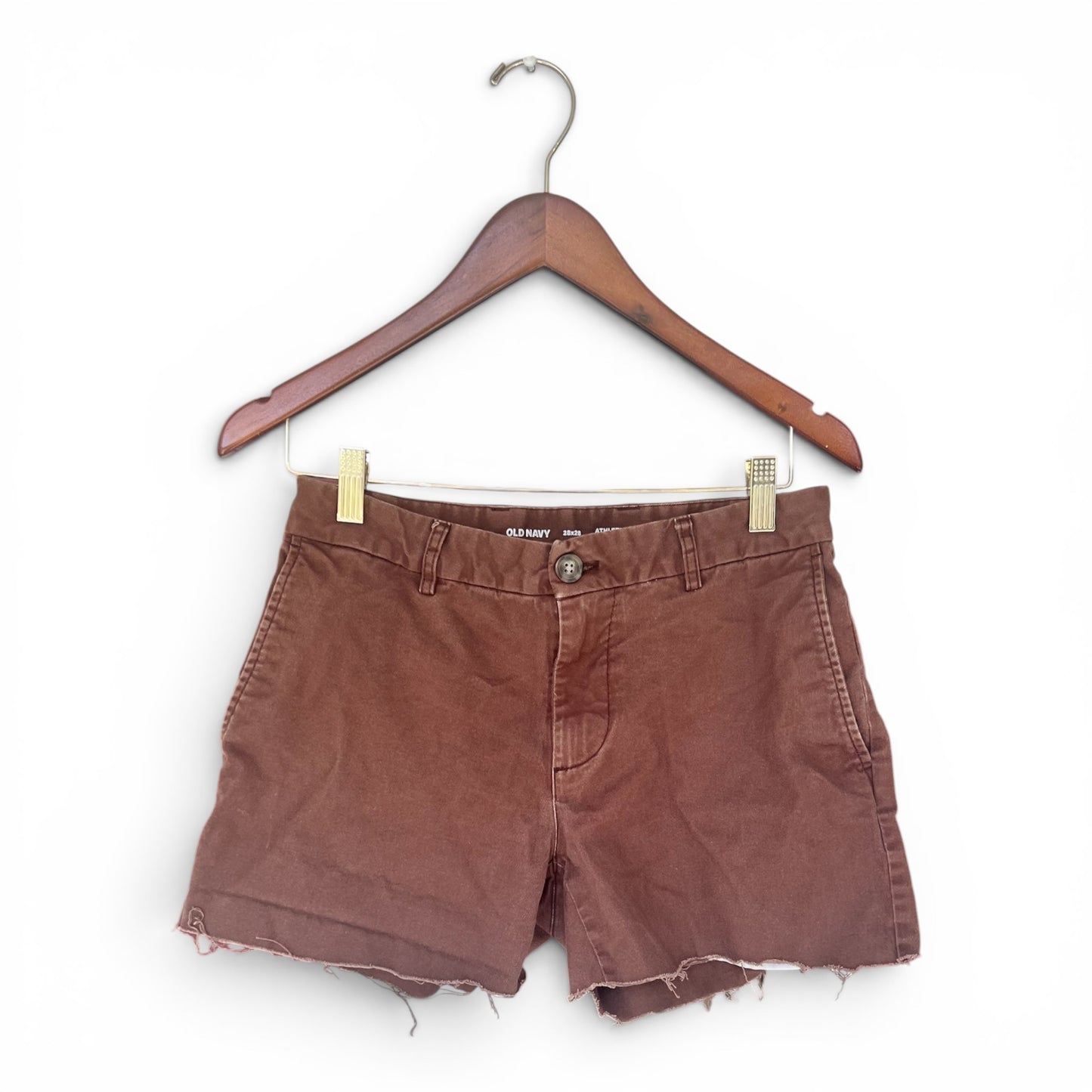 Old Navy Cut-Off Chino Brown Shorts, Size 28