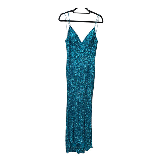 Sherri Hill Turquoise Sequined Gown, size xs