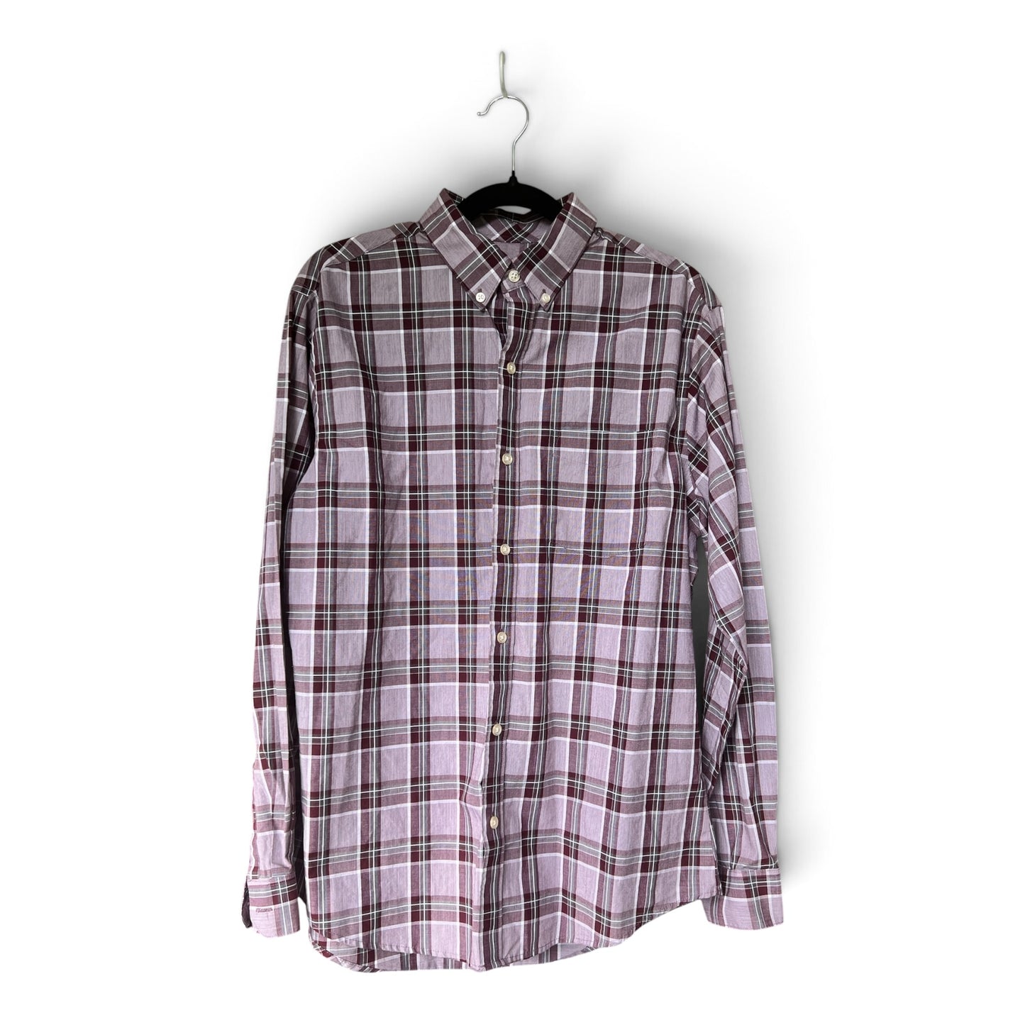 Van Heusen Men’s Casual Button-Down Plaid Dress Shirt, Size M