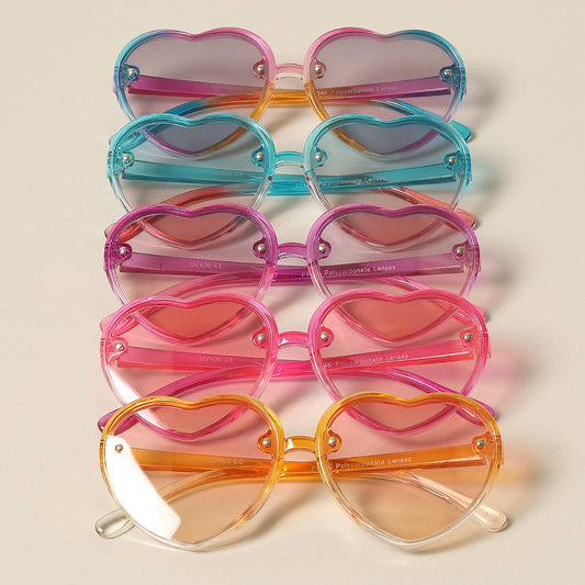 Kid's Heart Shaped Gradient Sunglasses