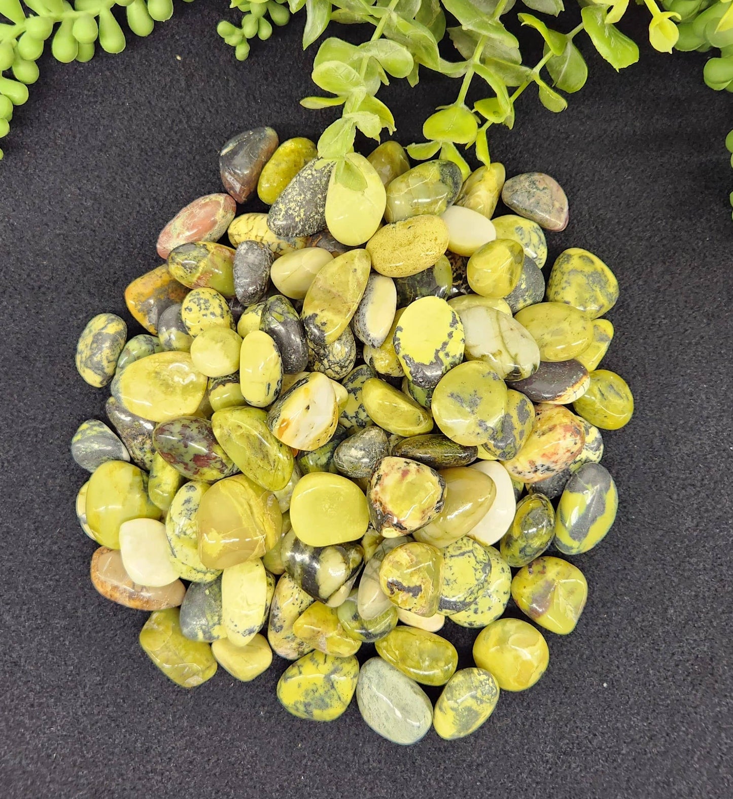 Serpentine Tumbled Stone for Transformation/Transition (+ Dirty Witch pouch)