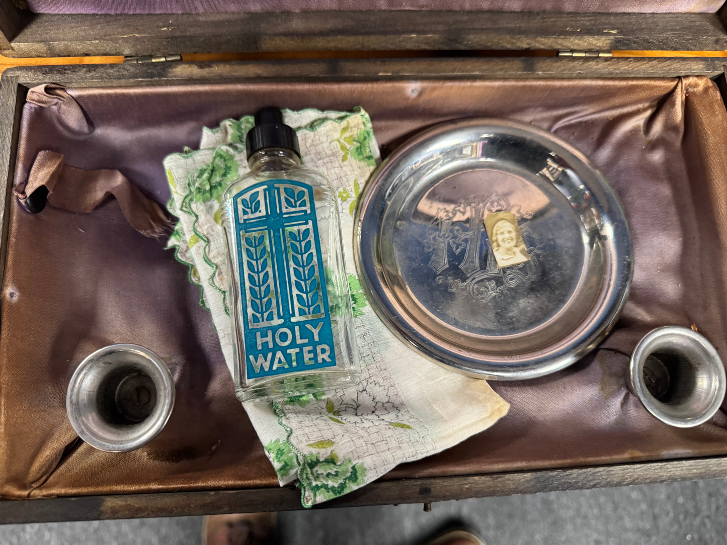 Vintage Catholic Last Rites/Sick Call Box With Photo