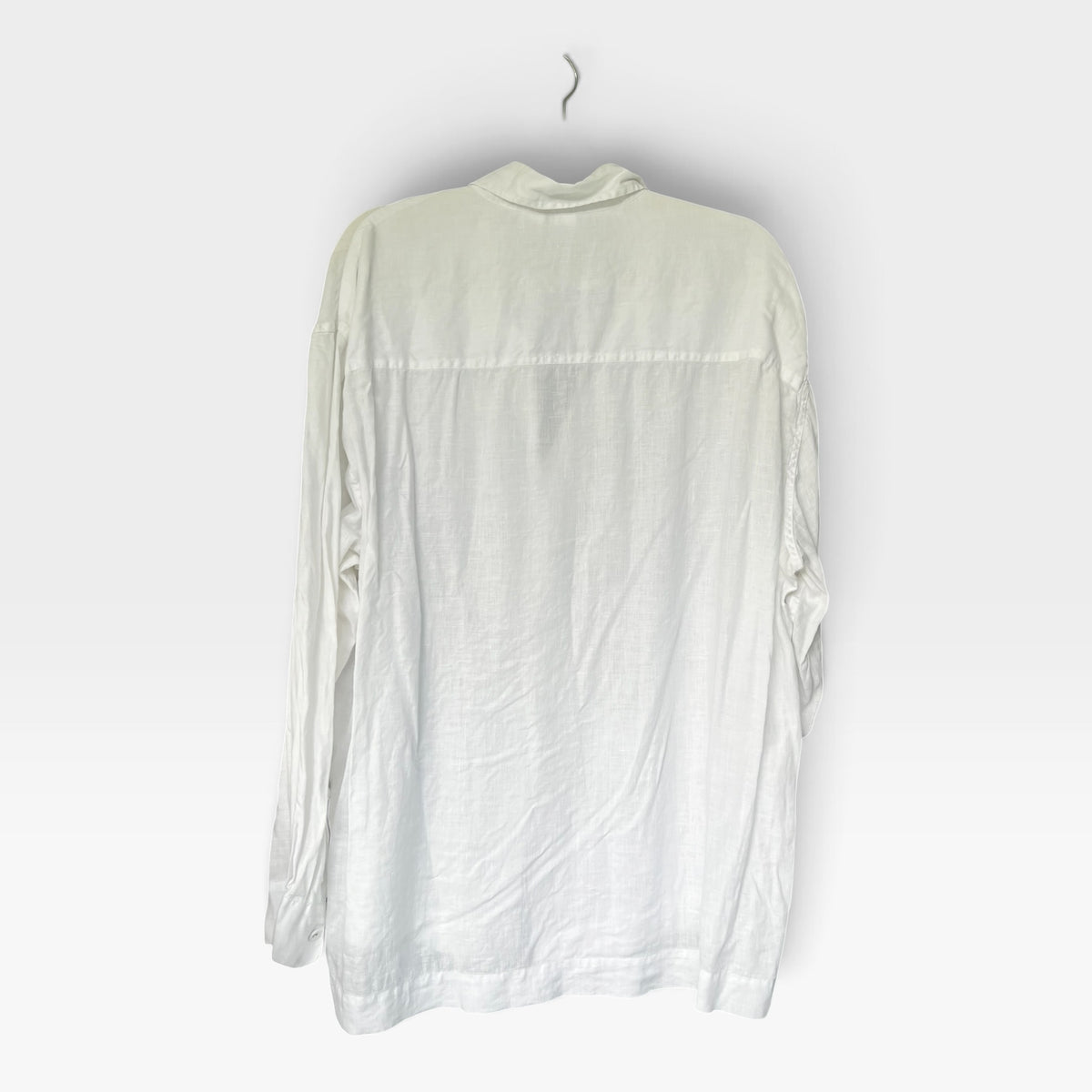 DKNY Pure 100% Linen White Button-Up Shirt, Size XXL