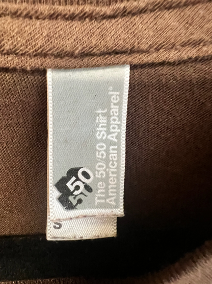 American Apparel Vintage 2000’s T-Shirt, 50-50, Brown, size s