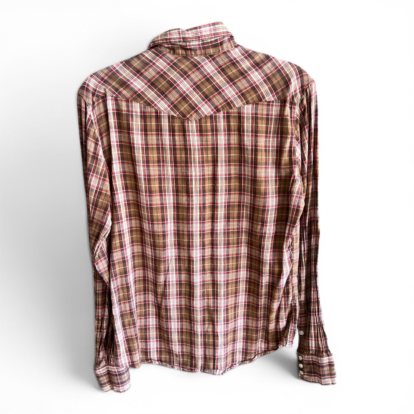 Salt Valley Western Vintage Pearl Snap Button Shirt, size s