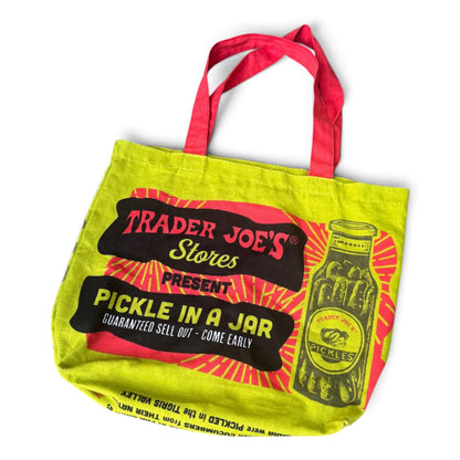 Trader Joe’s Pickle In A Jar Canvas Tote Bag | Shopping Bag