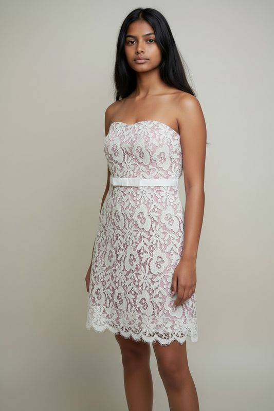 Jill Michelle Lace Strapless Mini Dress, size 2