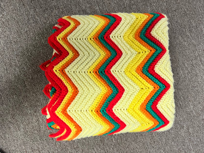 Vibrant Vintage Afghan Throw Blanket