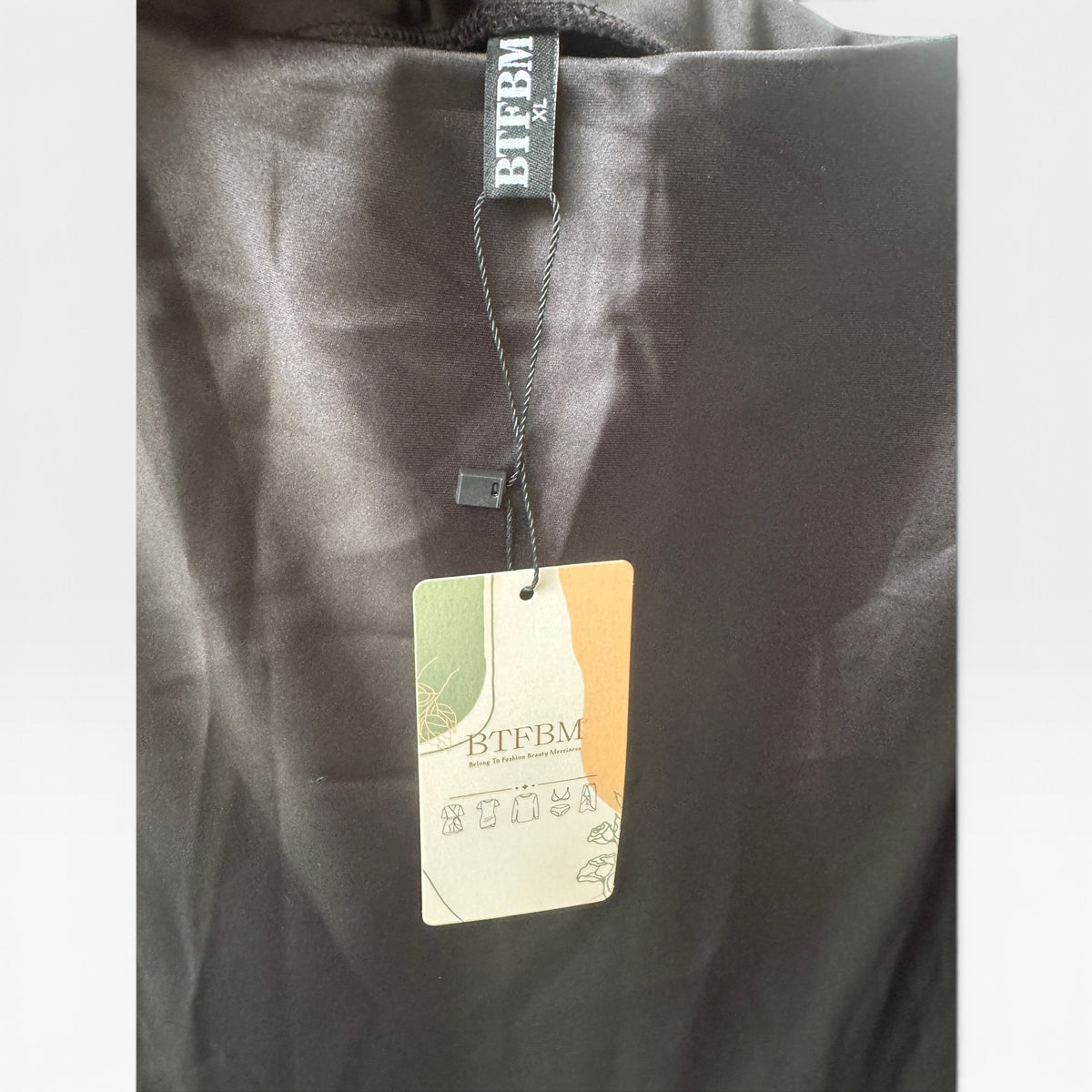 NWT BTFBM Black Satin Flowy Elastic-Waist Maxi Skirt, Size XL