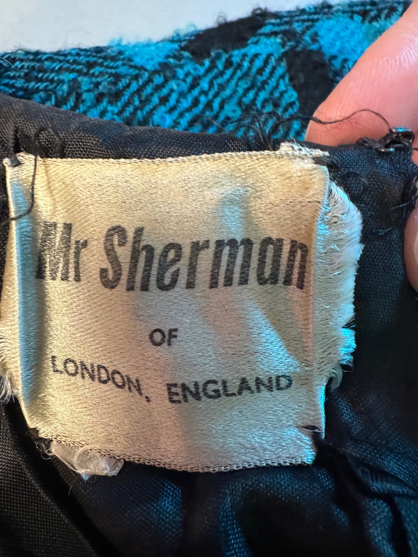 Vintage Mr Sherman of London, England 1950s Wool Plaid Dress, size m
