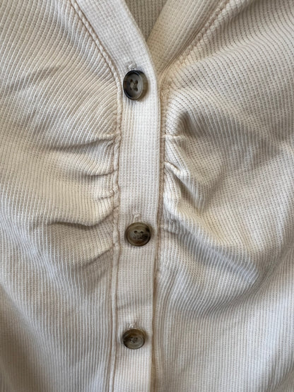 Madewell Collared White Long Sleeved Button-down Shirt, size m