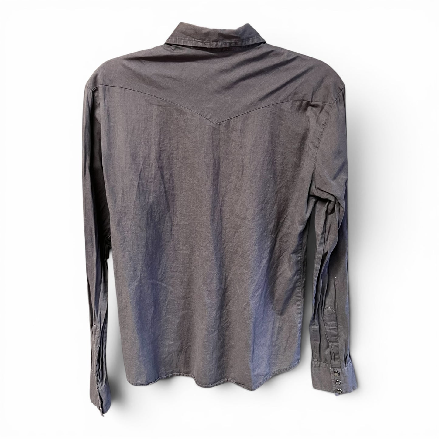 Sun Valley Western Vintage Grey Pearl Snap Shirt, size s