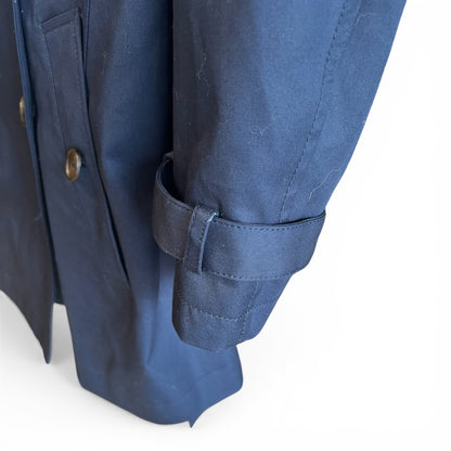 JODHPUR Navy Blue Trench Jacket Womens Size 36 Double Breasted Lightweight Coat