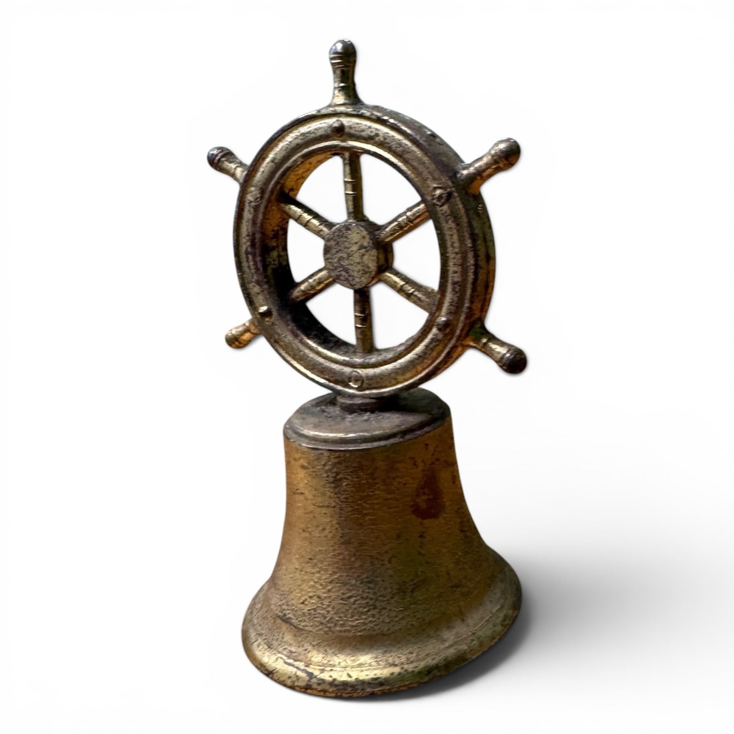 Petite Nautical Ship’s Wheel Brass Bell