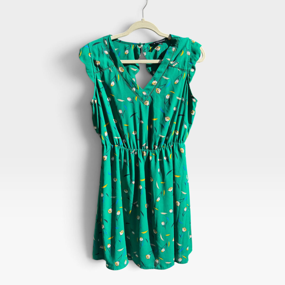 41 Hawthorn Midnight Scallop Detail Floral Tulip Dress in Green, Size MP