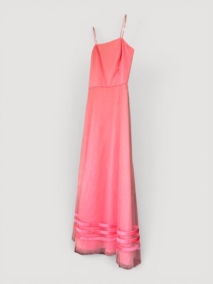 Vintage 90s Y2K Formal Peach / Pink Ankle-Length Dress, Size XS
