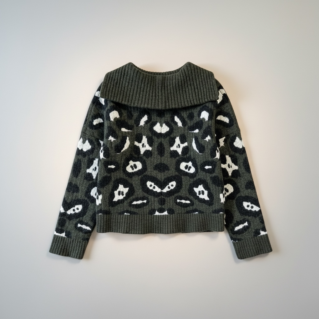 Zadig & Voltaire Cropped Wool Green Sweater, size m/l