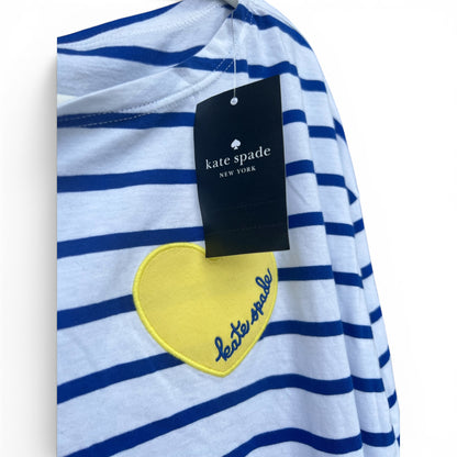NWT Kate Spade Blue Striped Long Sleeved Tee, size xl