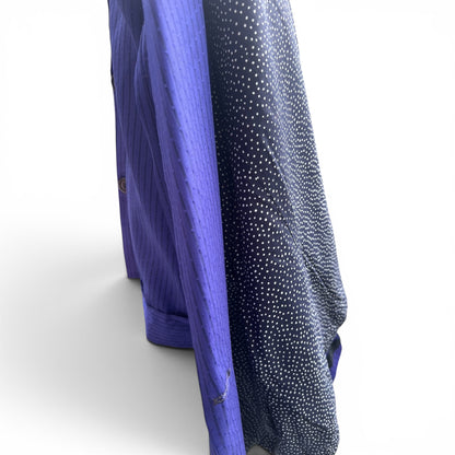 Vintage Purple Striped Single Button Blazer | Lightweight Boxy Crop Jacket, Size M/L