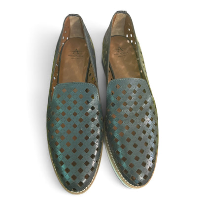 Aquatalia Women’s Loafers With Contrast Soles / Blue Lug Heels, Size 8.5